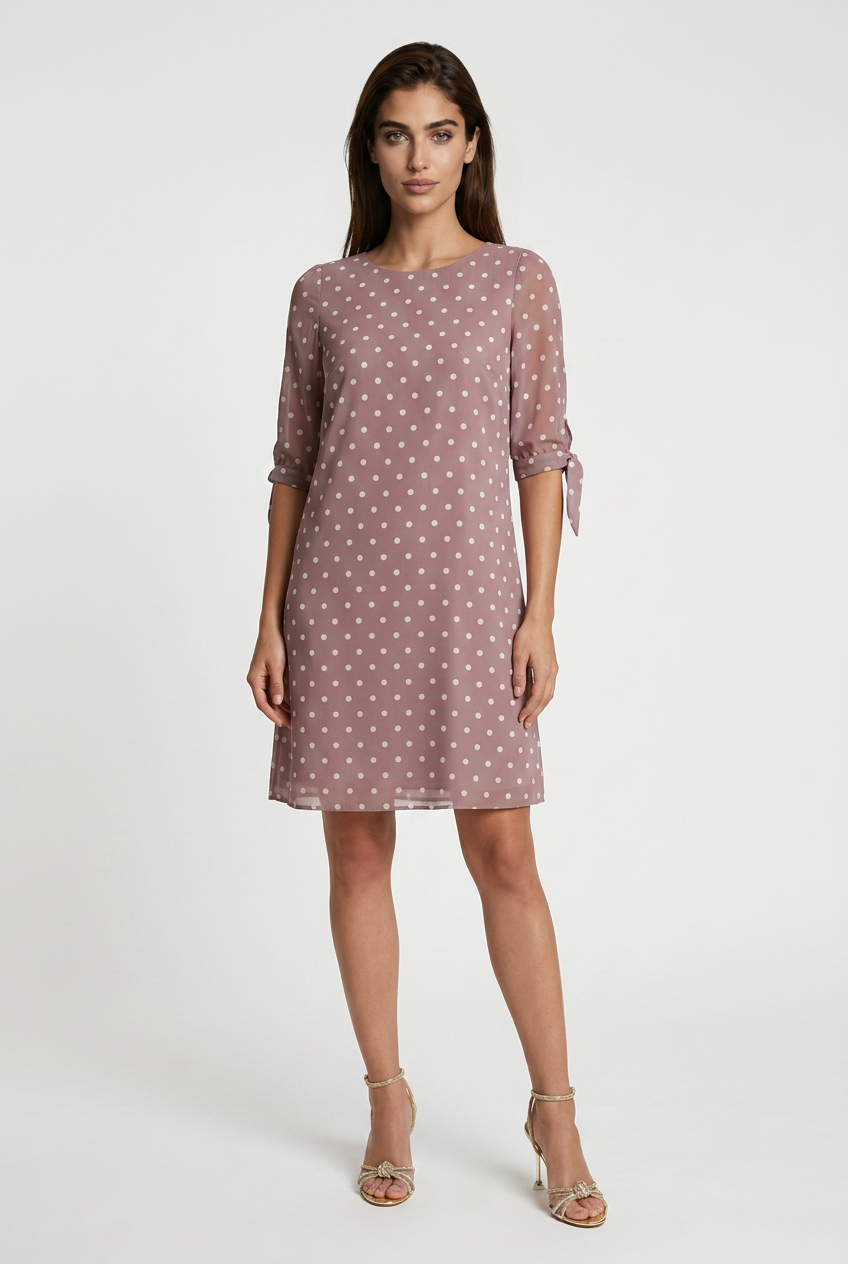 Prosta sukienka z wiązanymi rękawami