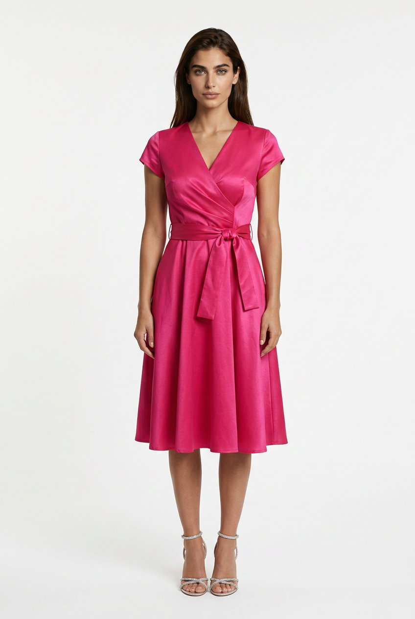 Rozkloszowana sukienka z paskiem